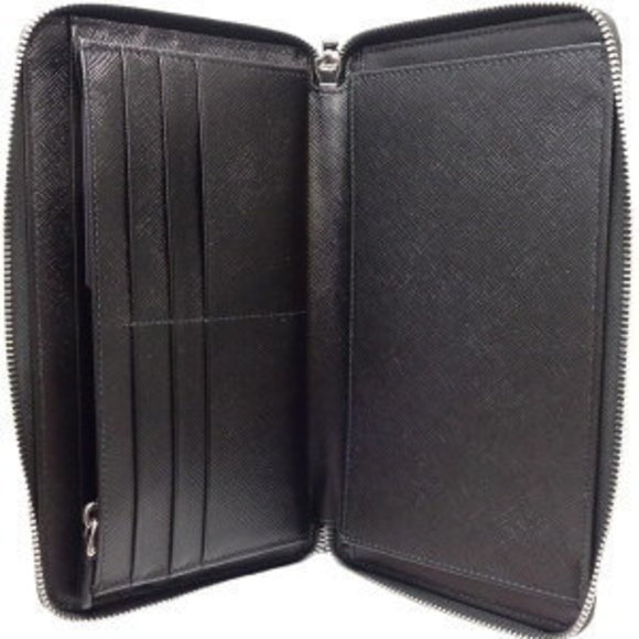 PRADA long wallet Saffiano case Nero Black leather black - Picture 4 of 8